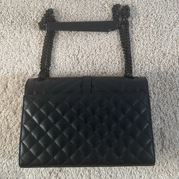 Saint Laurent Black Medium Quilted Leather Shoulder Bag - Picture 2 of 11